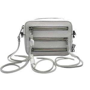 Rebecca Minkoff Optic White Leather 4 Zip Motto Camera Bag